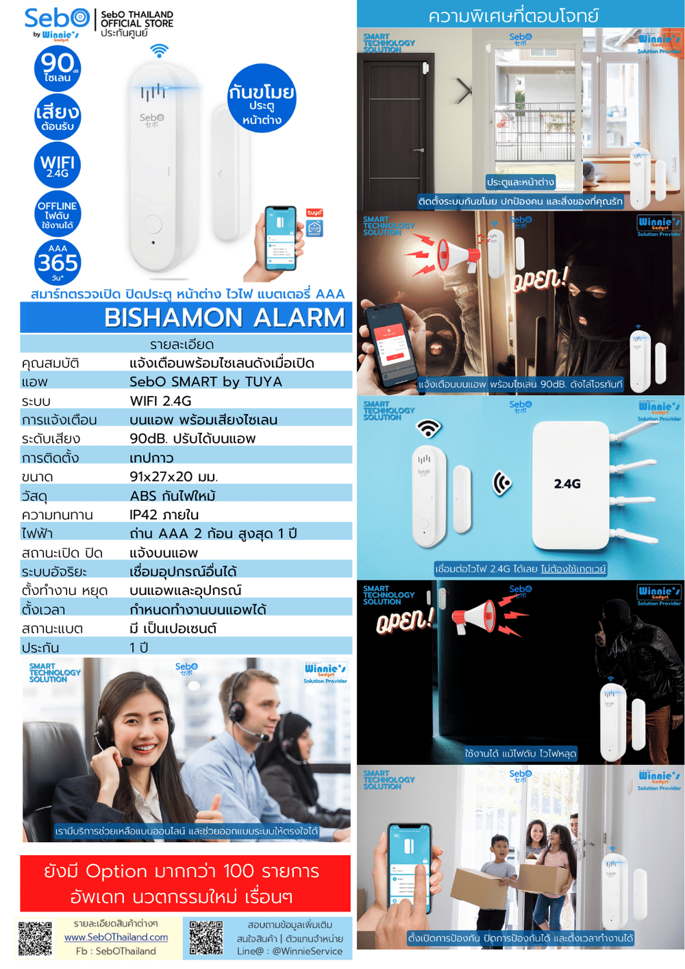 สัญญาณเตือนเปิดปิดประตู Sebo BISHAMON ALARM